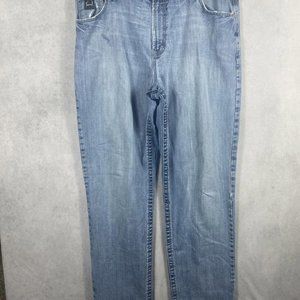 Cinch Black Label 2.0 Jeans 42X40 Mens Tapered Leg Light Wash Blue Denim